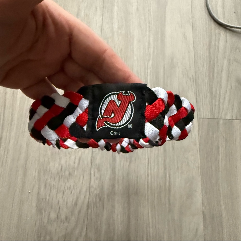 NHL Team Braided Headband - Red, Black, White New Jersey Devils